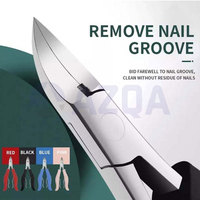 Coupe-ongles en acier inoxydable avec poignées ergonomiques noires et double ressort pour soins des ongles et pédicure professionnels