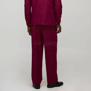 Low Price Hot Sale <b>Men</b> Rhinestone Flare <b>Pants</b> Fashion Wear Breathable Fabric <b>Men</b> Flare <b>Pants</b> - Product Image 2