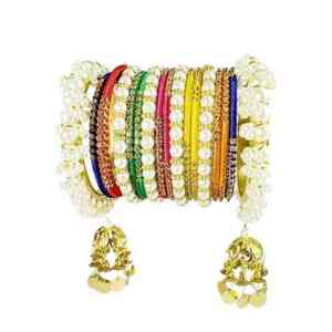 Premium Trendy Islamic Maroon Gold Wedding <b>Bangles</b> <b>Set</b> Traditional Kundan Women's Jewelry Collection - Product Image 3