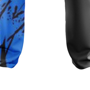 LAMA INDUSTRIES Pantalon de survêtement pour homme noir et bleu, coupe droite, imprimé croisé, taille élastique, décontracté, léger, lin/coton, printemps - Product Image 3