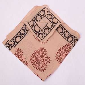 Foulard carré doux en coton imprimé au bloc Bagru, 55x55cm, bandana écologique respirant pour femme, toutes saisons - Product Image 2