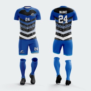 Uniforme de football imprimé léger fabriqué en usine, 100% polyester, couleur et taille personnalisées, séchage rapide, évacuation de l'humidité, manches courtes - Product Image 6