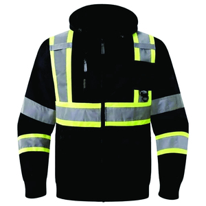 Veste de travail de sécurité avec bandes réfléchissantes, vêtements haute visibilité pour les travailleurs de la construction et des routes en extérieur - Product Image 5