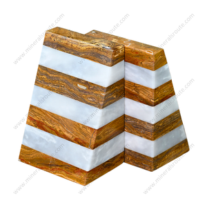 Sujetalibros de Mármol Ónix Multicolor con Diseño Grabado, Hechos a Medida, Sujetalibros de Mármol Ónix Blanco para Decoración y Regalos - Product Image 6