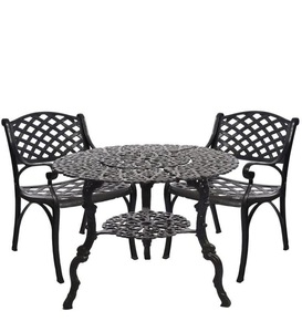 Modern Cast <b>Aluminum</b> Dining Chair Outdoor Patio Garden Set Stacked <b>Table</b> And Seating 2 Seater Farmhouse Villa Furniture India - Product Image 5