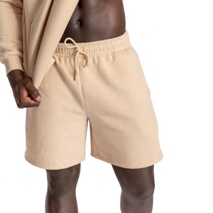 Conjunto Deportivo Unisex de Algodón Beige, Cuello Redondo, Manga Larga, Pantalones Cortos, Color Sólido, Corte Holgado Informal con Bolsillos Laterales y Cintura Elástica - Product Image 3