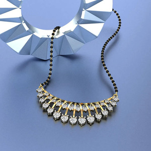 Collier chaîne traditionnel avec pendentif en forme d'arche et motif soleil en diamant - Product Image 5