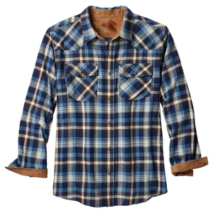 Chemise en flanelle pour homme à carreaux magenta, marine et violet, en coton brossé, avec deux poches, durable et de haute qualité - Product Image 5