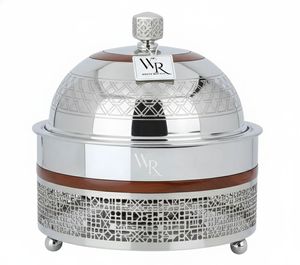 Stainless Steel Laser Cutwork Modern Casserole Hotpot for Arabian Design <b>Tabletop</b> Buffets Bulk Quantity Customization Available - Product Image 5