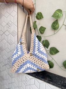 Bolso de paja de playa de verano de ganchillo Vintage bohemio hecho a mano diseñador bolso de hombro de mujer nueva colección bolso cuadrado de hierba de mar - Product Image 2