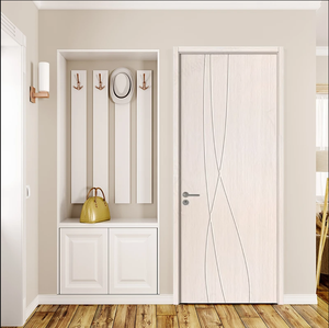 Porte intérieure moderne en bois composite WPC pour chambre à coucher avec isolation phonique et thermique, surface finie - Product Image 5