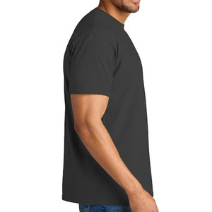 T-shirt léger en coton biologique pour homme avec étiquette personnalisée, respirant, à manches courtes, uni, streetwear, avec poche poitrine - Product Image 6