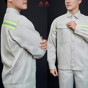 ชุดทำงานสะท้อนแสงสีเทาสำหรับผู้หญิงแขนสั้น FMF ผลิตโดยตรงจากโรงงานของบริษัทเซาไม - Product Image 5