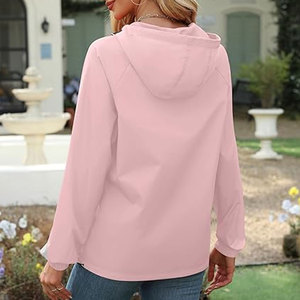 Chaqueta Impermeable para Mujer, Ligera, Acolchada, Cortavientos con Capucha, Plegable, con Bolsillos, Transpirable, para Exteriores - Product Image 4