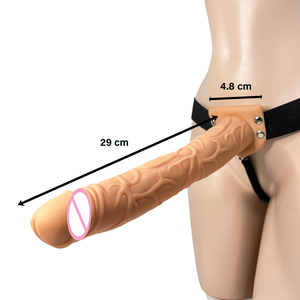 Juguete sexual realista de 11 pulgadas con correa hueca para el pene, consolador usable para hombres y mujeres. - Product Image 3