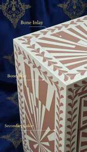 Handmade Bone Inlay Art Deco Design Movable <b>Round</b> Black <b>White</b> Coffee <b>Table</b> for Wedding Decor - Product Image 4