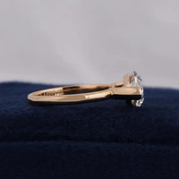 Anillo de Compromiso con Diamante Cultivado en Laboratorio, Corte Marquesa, Plata 925, Certificado IGI, Joyería Elegante, Sostenible y Atemporal, Solitario Moderno