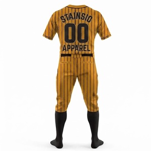 Ensemble de maillots de baseball pour entraînement sportif, entièrement boutonnés, personnalisables pour équipe, respirants, grandes tailles, sublimation, toucher doux, baseball et softball - Product Image 3