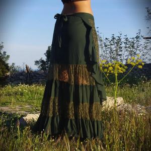 Falda Larga de Encaje Estilo Flamenco para Mujer, Falda Cruzada con Volantes, Atuendo para Festival de Verano, Precio al por Mayor - Product Image 3