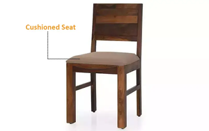 Solid Wood 4-seater <b>Dining</b> Table Set Rectangular Compact Block Leg Thick Heavy Duty Hardwood Walnut Table with Upholstered <b>Chair</b> - Product Image 3