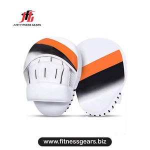 <b>Focus</b> <b>Pad</b> Training Punching Mitts White Orange PU Velcro Closure Breathable Martial Arts Sparring Gear - Product Image 1