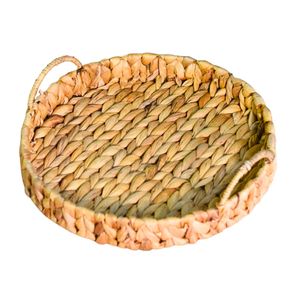 Handcrafted WATER HYACINTH <b>TRAY</b> FRUIT STORAGE BASKET with Handles Handmade Home Organizer Basket - Product Image 1