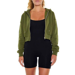 Sudadera Corta con Capucha para Mujer, Bordada y con Estampado Personalizado, Ligera, Elegante, Informal, Transpirable, 100% Algodón, Forro Polar, Resistente al Viento, de Secado Rápido - Product Image 5