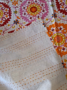 Cubrecama Floral con Estampado de Pájaros, Estilo Bohemio, Moderno, para Todas las Estaciones, de Mezclilla Estampada, con Relleno de Algodón Hecho a Mano, para Uso Doméstico - Product Image 4