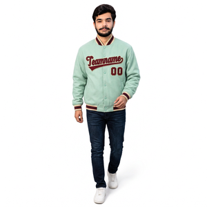 Fast Delivery custom baseball varsity <b>jacket</b> <b>fleece</b> <b>lining</b> <b>with</b> name embroidery oversized fit for US Retailers - Product Image 2