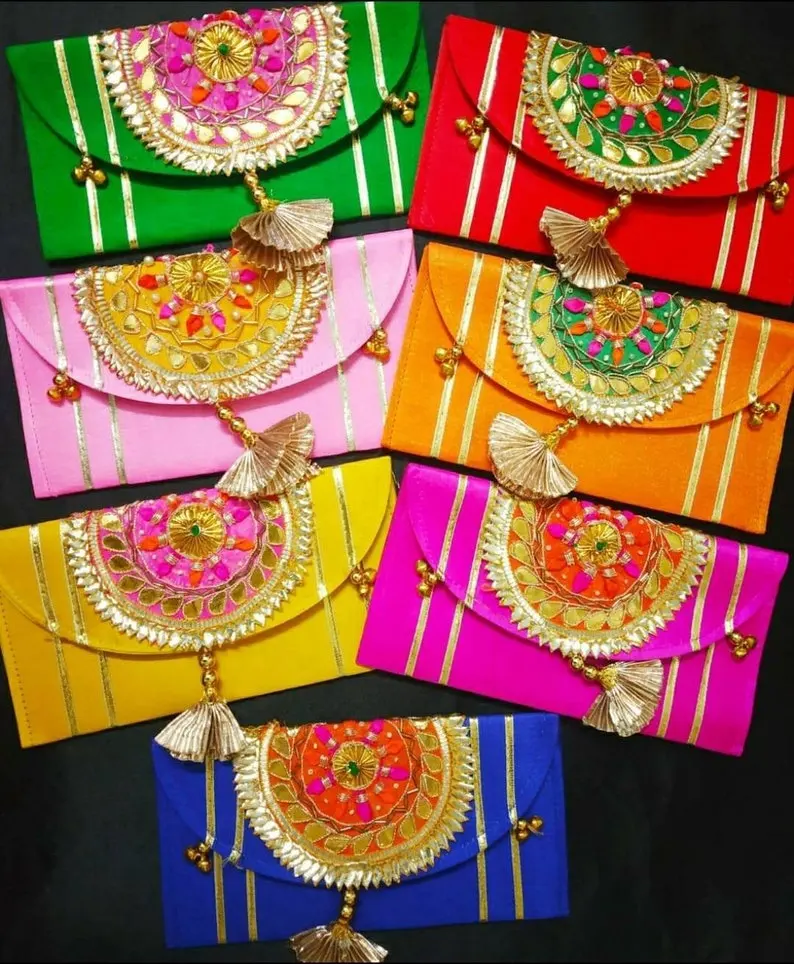 Dota Pati-sobre para tarjeta de invitación de boda, hecho a mano, diseño de lujo indio, respetuoso con el medio ambiente