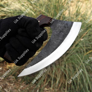 มีดตัดพิซซ่าทำมือจากเหล็กกล้าไร้สนิม มีดเชฟอูลู มีดทำมือจากอลาสก้า เหมาะสำหรับงานตัดในครัวทุกวัน มีดคุณภาพเยี่ยม OEM - Product Image 6