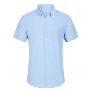 Camisa Casual Moderna para Hombre, Corte Ajustado, Color Sólido, Suave, Cómoda, 100% Algodón, Secado Rápido, Transpirable, Ecológica, Manga Corta - Product Image 1