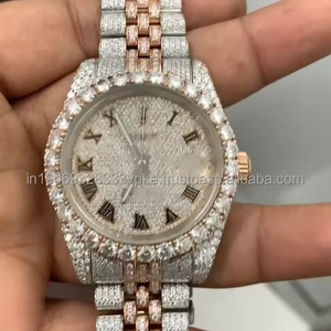 Reloj Automático de Lujo de Acero Inoxidable con Diamantes Moissanite, Estilo Hip Hop, Unisex, Regalo de Aniversario o Boda - Product Image 1