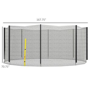 14ft Round Outdoor Safety <b>Trampoline</b> with Yellow Weather-Resistant Safety Net Enclosure 8 Straight Poles - Product Image 2