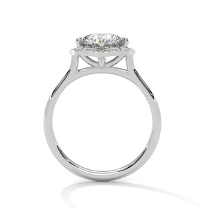 Anillo de lujo con diseño de racimo de circonitas redondas en oro blanco de 14k, perfecto para compromisos, bodas o uso diario elegante. - Product Image 2