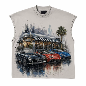 Custom Trendy <b>Vintage</b> Graphic Printed <b>Tank</b> <b>Top</b> 100% Cotton Jersey Eco Friendly Fabric Sleeveless T Shirt Unisex OEM Wholesale - Product Image 1