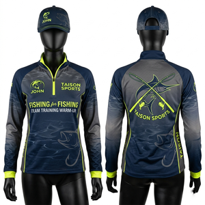 Sudadera de Pesca para Mujer, 180GSM, Poliéster Interlock Resistente, Transpirable, Paneles Verde Dorado, Manga Larga, Diseño Personalizado con Sublimación - Product Image 2