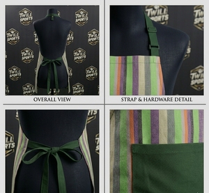 Delantal de Algodón a Rayas con Bolsillo Frontal y Cuello Ajustable, Unisex, para Uso en Restaurantes y Bares - Product Image 4