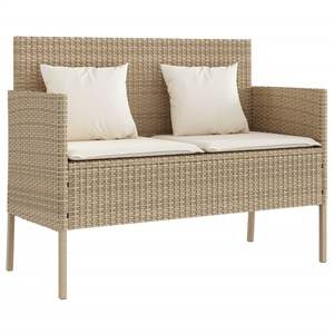 Banc de jardin en rotin PE beige de 44,5 pouces de large, catégorie de produits : bancs de patio - Product Image 2