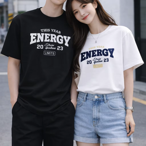 เสื้อยืดคอกลมแขนสั้นทรงโอเวอร์ไซส์ ยูนิเซ็กซ์ ผ้าฝ้าย 100% ระบายอากาศได้ดี แห้งเร็ว ไม่เป็นขุย ใส่สบาย สไตล์สตรีทแวร์ - Product Image 1