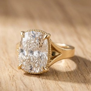 DEF Color VS VVS Clarity IGI Certified <b>Cushion</b> & <b>Round</b> Lab Diamond 10K 14K 18K Solid Gold Hidden Halo Ring Fine Engagement Ring - Product Image 3