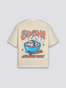 Camiseta Sushi de Tela Transpirable para Verano, Lavable, de Algodón Puro, Marca de Moda, Camisetas de Manga Corta - Product Image 3