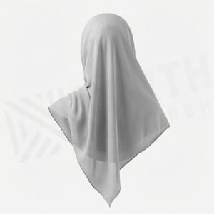 Hiyab de Chifón de Color Sólido para Mujer, Transpirable, para Uso Diario, Pañuelo Étnico - Product Image 2