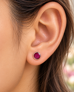 Pendientes de Botón de Plata 925 con Baño de Rodio, Diseño Minimalista de Bola de Cristal Rosa, Joyería de Moda al por Mayor, Regalo Ideal - Product Image 4