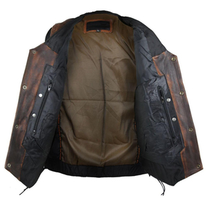Chalecos de Motocicleta de Cuero Genuino Transpirables para Hombre, Color Personalizado, de Moda, para Carreras, de Buena Calidad - Product Image 5