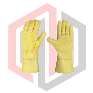 Goat Leather Welding Gloves Flexible Breathable Tear-Resistant Heat-Insulating Anti-static <b>Fire</b>-Fighting Safety Gloves Safety - Product Image 1