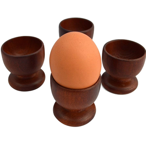 Tazas para huevos cocidos de madera de diseño de lujo, calidad perfecta, con logo personalizado, 4 piezas, para decoración de mesa de hotel, a precio económico. - Product Image 6