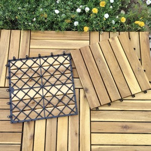 Baldosas de Acacia para Terraza 300*300mm Antideslizantes con Doble Bloqueo Acabado Mate Decoración Interior y Exterior para Hogar, Jardín, Terraza y Patio Trasero - Product Image 3