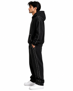 Men's Drop Shoulder Hoodies Custom 100% Cotton Double Zip up Hooded Sweatshirt High Quality Oversize Pullover Fleece Men Hoodie - Product Image 5