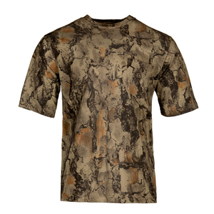 T-shirt camouflage à manches courtes pour homme, col rond, coupe classique, 100 % polyester, respirant, imprimé, tissé - Product Image 1